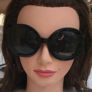 Black Round Circle Sunglasses Womens Oversized